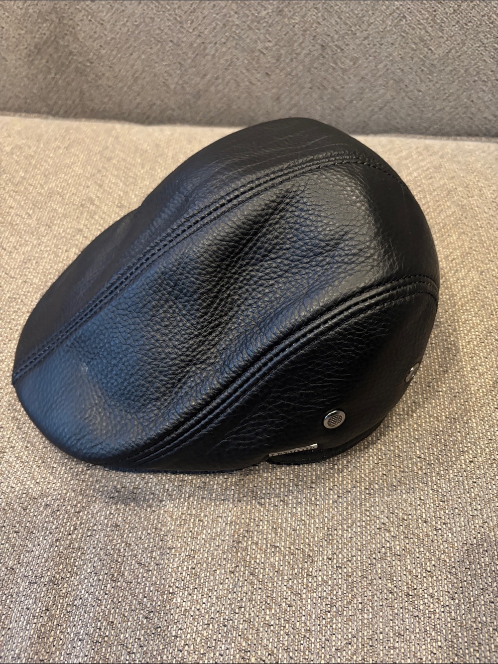 Black Leather Flat Cap - Men's Stylish Driver Hat
